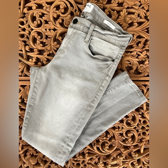 FRAME Jeans Le Garçon Light Gray Mid Rise Skinny  Slim Ankle  SZ: 27/4-6 - Picture 2 of 9